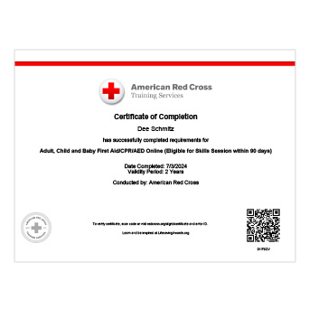 Red Cross CPR AED First Aid Certification